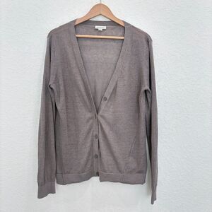 Garnet Hill Gray Linen Cardigan Size Medium
